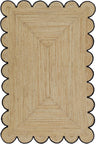 Hand Weaving Village  Decorative scalloped jute rug
