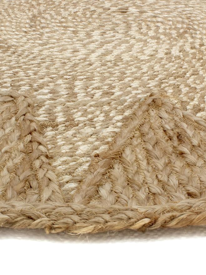 Round Traditional Design Jute Door Mat for Bedroom, Living Room, Dining Room
