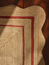 Unique Design Braided Handmade Scalloped Jute Rug
