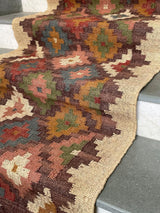 Tapis d'escalier Kilim tissé à la main, tapis d'escalier 