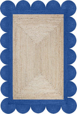 Hand Braided  Indoor Outdoor Soft scalloped jute rug