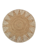 Round Traditional Design Jute Door Mat for Bedroom, Living Room, Dining Room