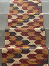 Printed Multicolor Hand Woven Kilim Stair Runner Rug, Decorative Stair Runners