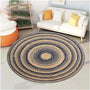 Indoor-Outdoor Round Braided Jute Rug – Modern Farmhouse Natural Fiber Rug