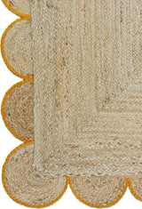 Hand Weaving Village  Decorative scalloped jute rug