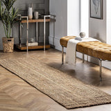 Hand Woven Ashli Handwoven Solid Jute Farmhouse, Boho Jute Carpets