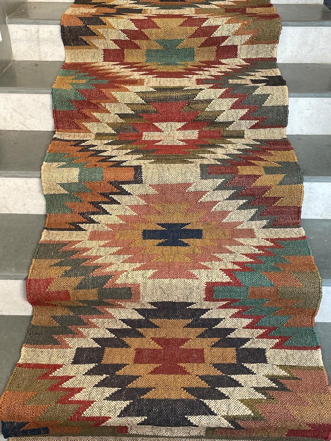 Tapis d'escalier Kilim tissé à la main, tapis d'escalier 