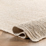 Hand Woven Off White Area Rug – Cozy Natural Rug for Bedrooms