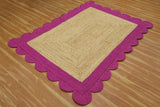 Hand Braided  Indoor Outdoor Soft scalloped jute rug