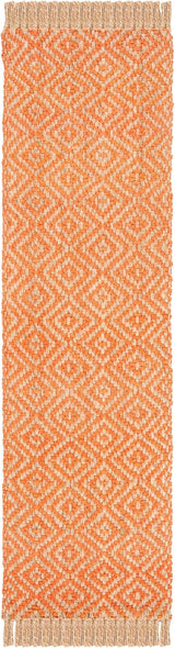 Natural Fiber Indian Hand Woven Orange Rug, Hemp Area Rugs