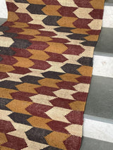 Printed Multicolor Hand Woven Kilim Stair Runner Rug, Decorative Stair Runners