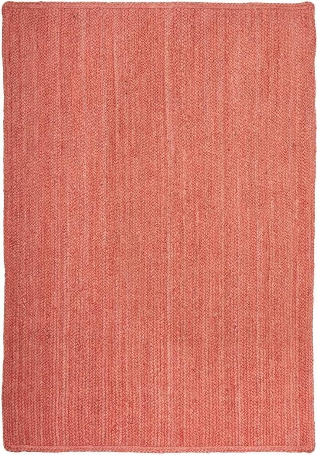 Natural Jute Hand Braided Bohemian Red Jute Rug For Living Room