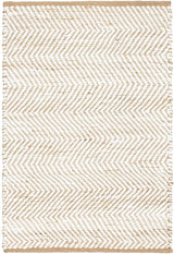 Handwoven Natural Jute and White Cotton jig Jak Design Rug,Eco-Friendly Rugs