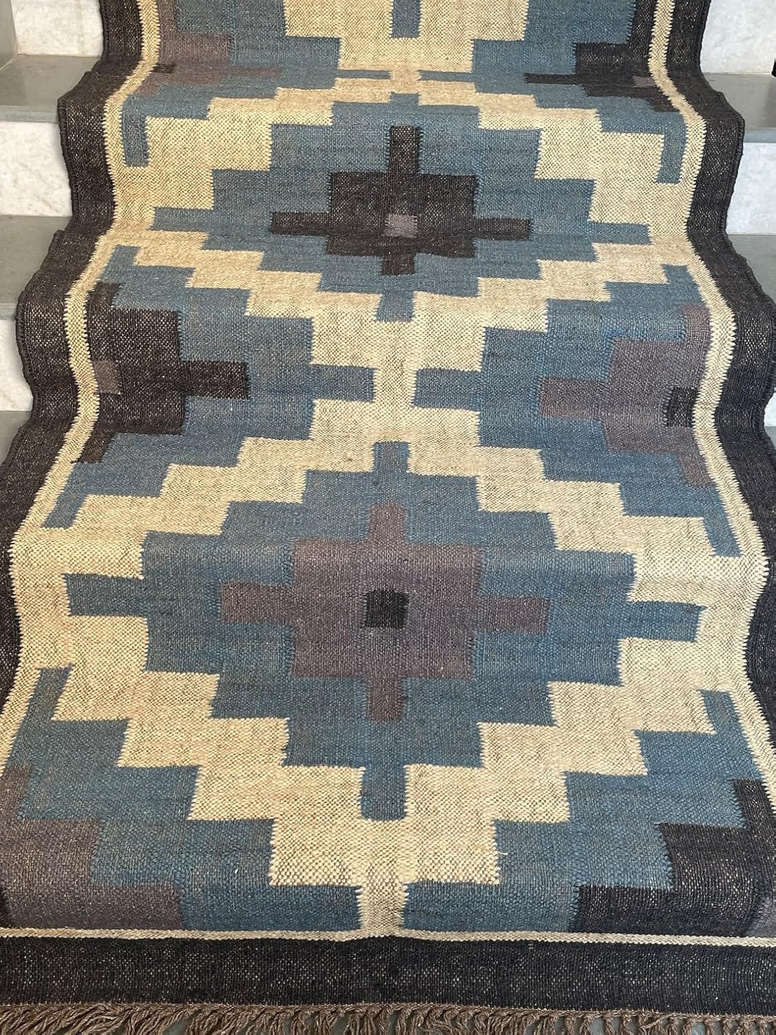 Tapis d'escalier Kilim tissé à la main 