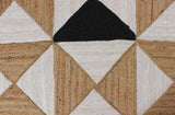 Unique Design Geometric Hand Woven Beige Black  Indian Area Rugs for Living Room, Hall