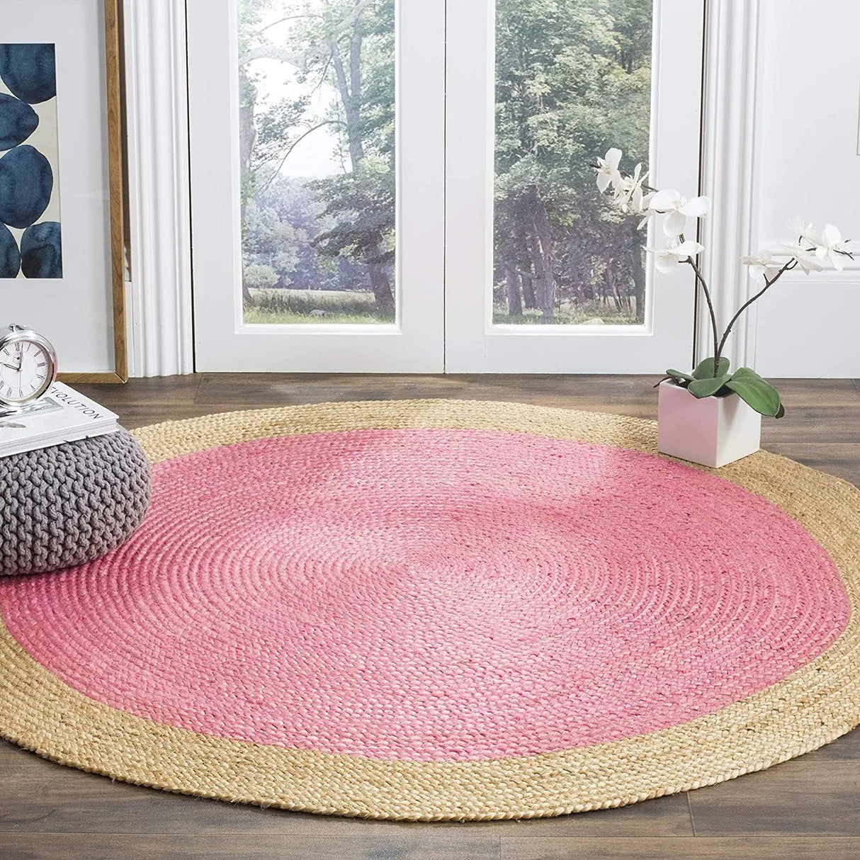 Round Carpet Rug Hand Braided Jute Area Rug