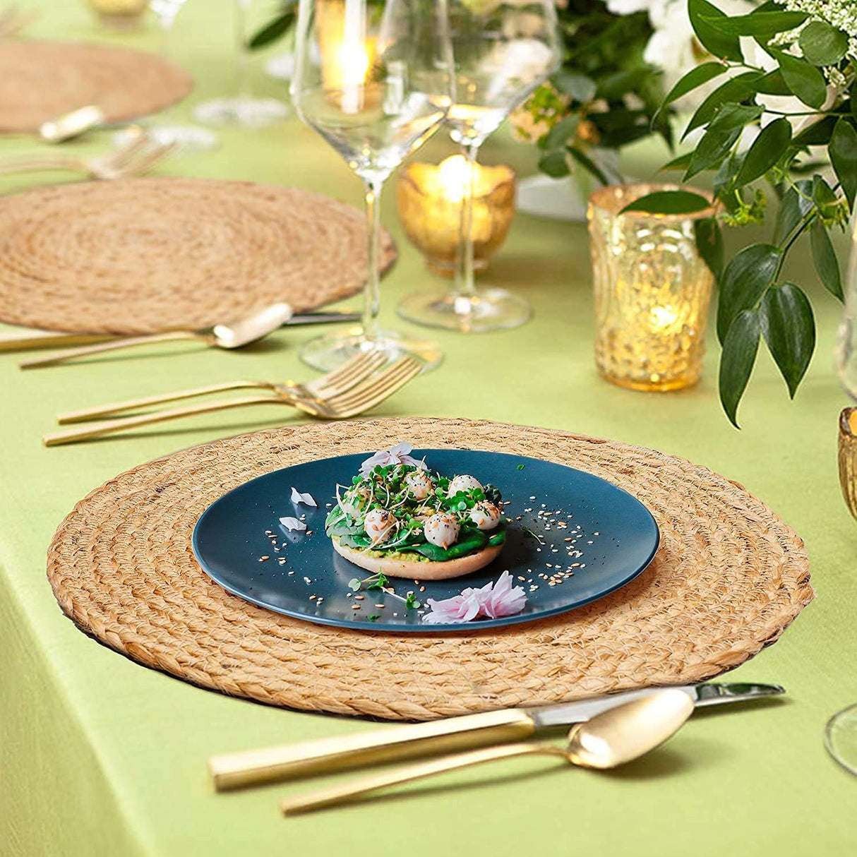 Round Braided Placemats,Handmade Braide Natural Jute Inside Coaster