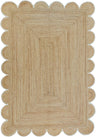 Hand Weaving Village  Decorative scalloped jute rug