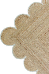 Hand Weaving Village  Decorative scalloped jute rug