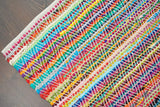 Multi Chindi Rug Handmade Indian Recycled Eco Friendly Decor For Home