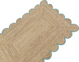 Hand Weaving Village  Decorative scalloped jute rug