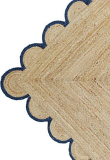 Hand Weaving Village  Decorative scalloped jute rug