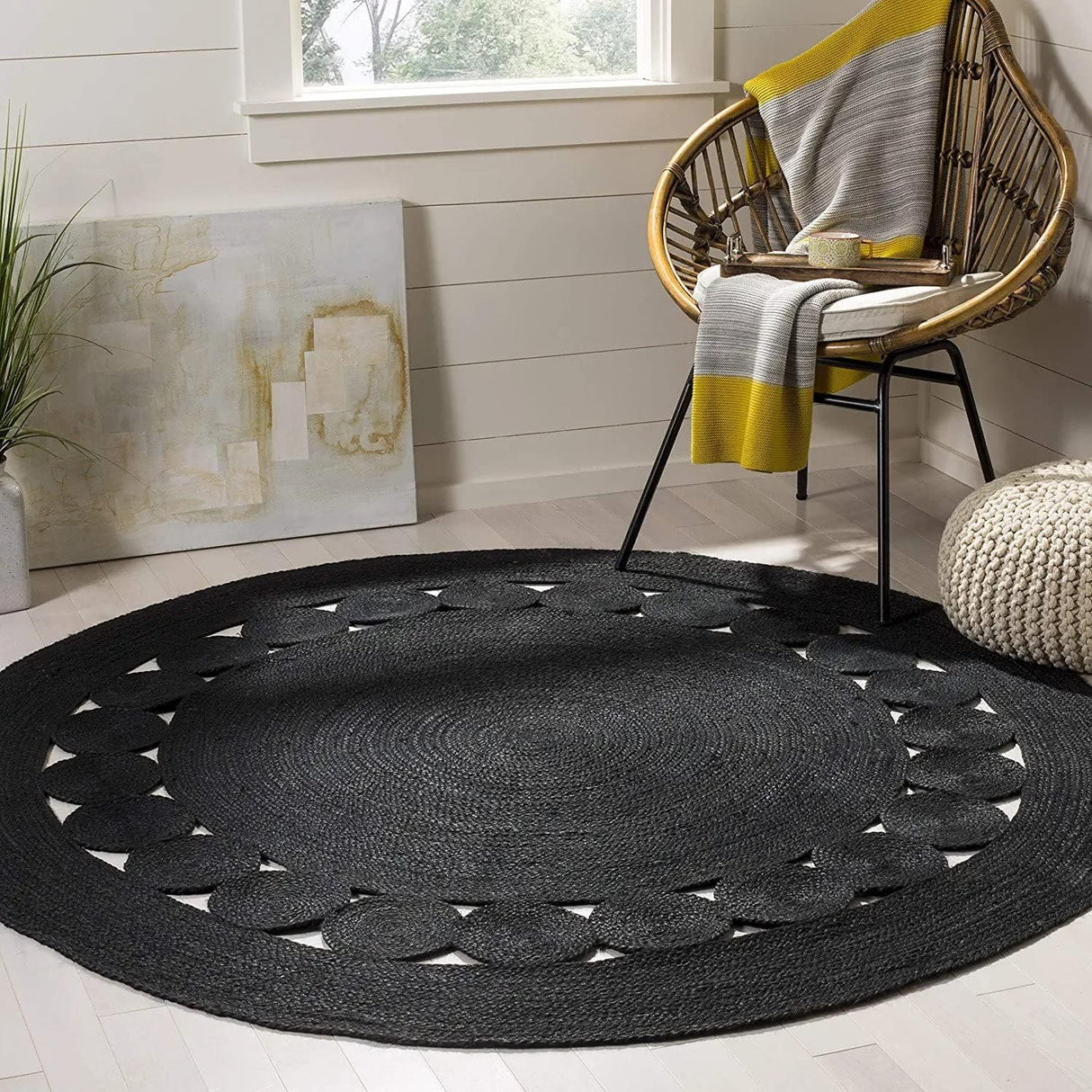 Round Carpet Hand Braided Natural Jute Rug