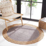 Boho Round Area Rug – Hand Braided Carpet for Living Room Interior Styling