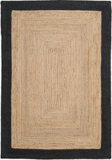 Black Border Bohemian Jute Rug Home Decor
