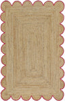 Hand Weaving Village  Decorative scalloped jute rug