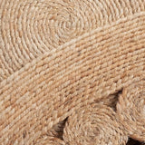 Handmade Boho Jute Rugs for Living Room with Circle Design and Non Slip Braided Carpets for Living Room