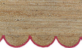 Hand Weaving Village  Decorative scalloped jute rug