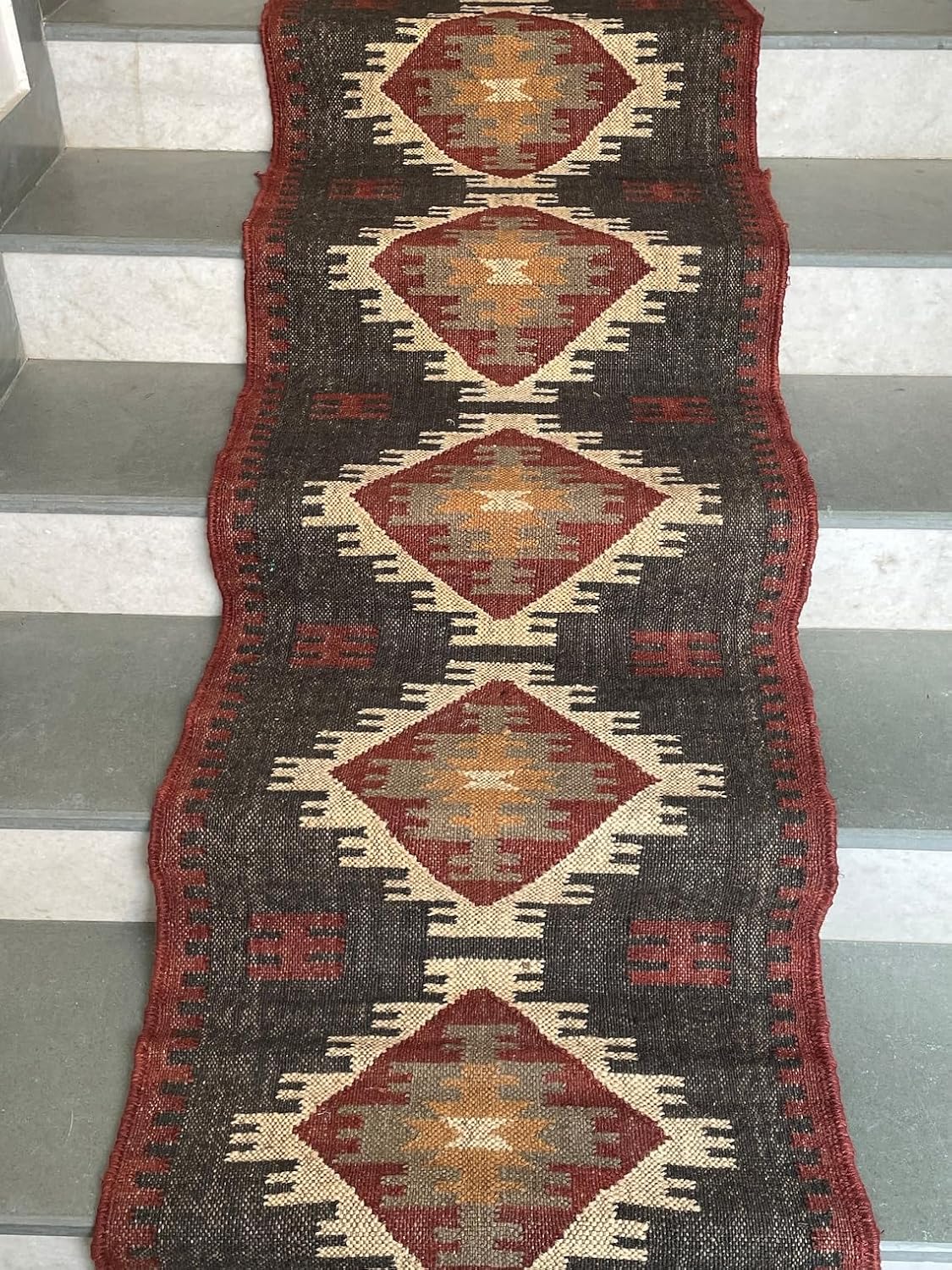 Tapis d'escalier Kilim tissé à la main, tapis d'escalier 