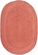 Boho Style Red Jute Rug – Hand-Braided Natural Carpet for Living Room