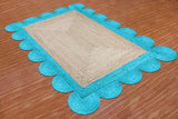 Hand Braided  Indoor Outdoor Soft scalloped jute rug