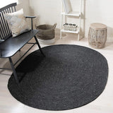 Natural Hand Braided Bohemian Black Jute Area Rugs