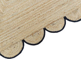 Hand Weaving Village  Decorative scalloped jute rug