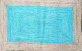 Sky Blue Handmade Rustic Jute Area Rugs