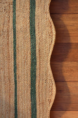Unique Design Braided Handmade Scalloped Jute Rug