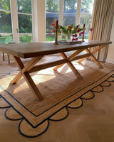 Natural Scalloped With Border Jute Rugs