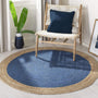 Boho Round Area Rug – Hand Braided Carpet for Living Room Interior Styling