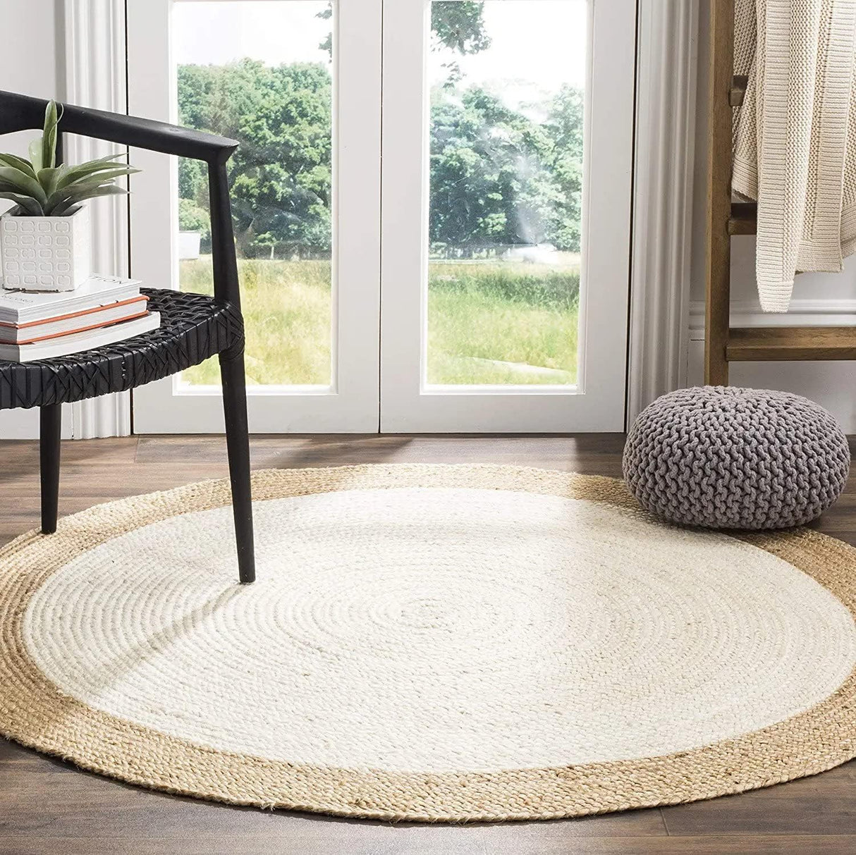 Round Carpet Rug Hand Braided Jute Area Rug