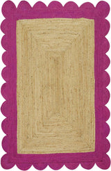 Hand Braided  Indoor Outdoor Soft scalloped jute rug