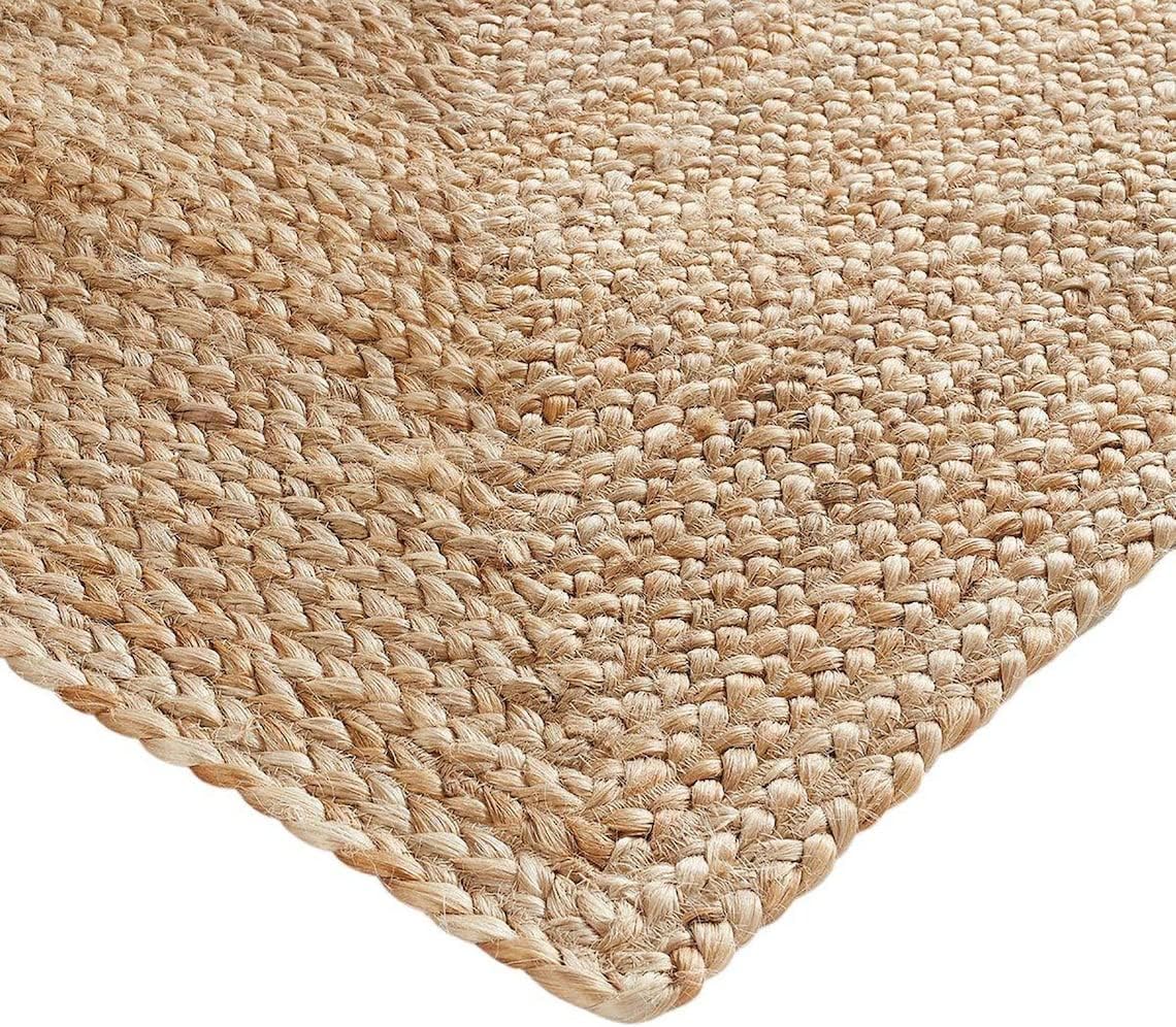 Braided Jute Beige with Design Border Bohemian  Natural Jute Rugs