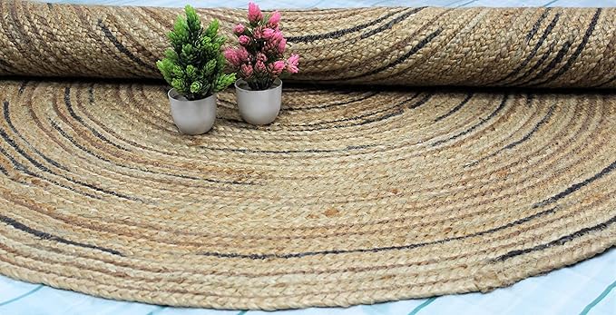 Round Reversible Centre Table Rug Mat for Living Room