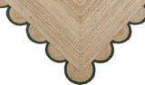 Hand Weaving Village  Decorative scalloped jute rug