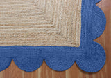 Hand Braided  Indoor Outdoor Soft scalloped jute rug