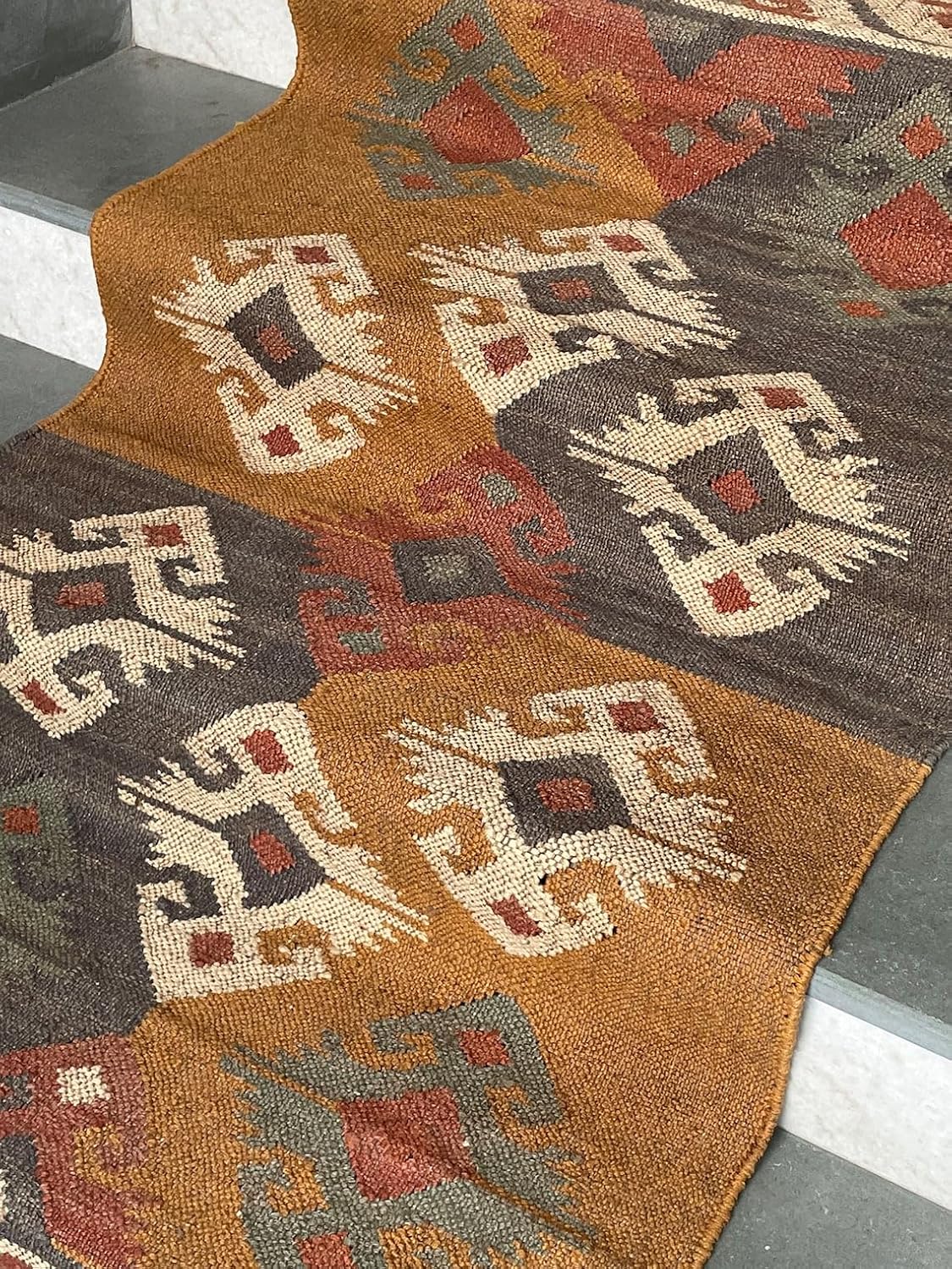 Eco-Friendly Stair Runners Rugs, Modern Kilim Runner