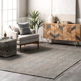 Rigo Hand Woven Grey Jute Area Rugs