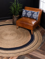 Rikki Braided Border Bohemian Natural fiber rugs